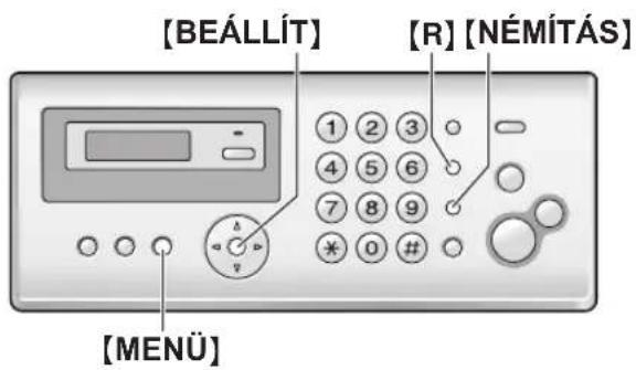 [BEÁLLÍT] [1 2 3 4 5 6 7 8 9 * 0 # [MENÜ] [R] [NÉMÍTÁS]