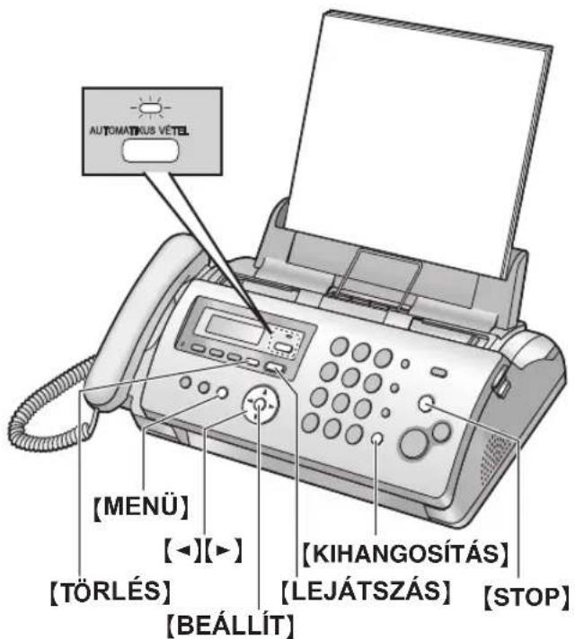 AUTOMATKUS VÉTEL [MENÜ] [◀][▶] [TÖRLÉS] [BEÁLLÍT] [KIHANGOSÍTÁS] [LEJÁTSZÁS] [STOP]
