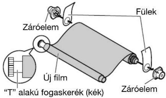 Záróelem Új film "Fülek" "T" alakú fogaskerék (kék) Záróelem