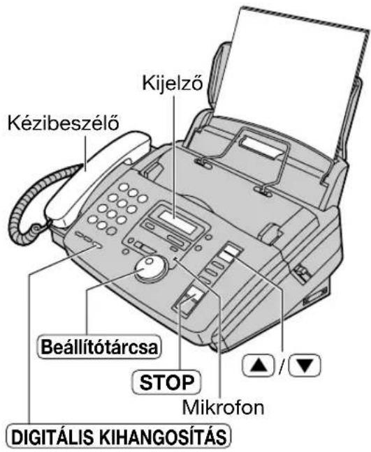 Kézibeszélő Kijelző Beállítótárcsa STOP Mikrofon DIGITALIS KIHANGOSÍTÁS