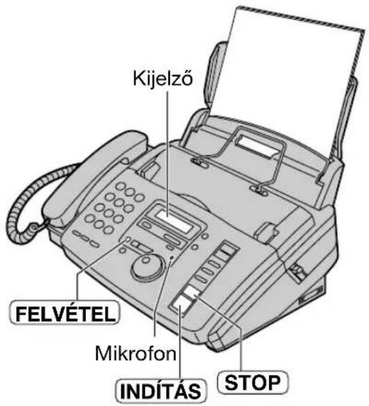 Kijelző FELVÉTEL Mikrofon INDÍTÁS STOP