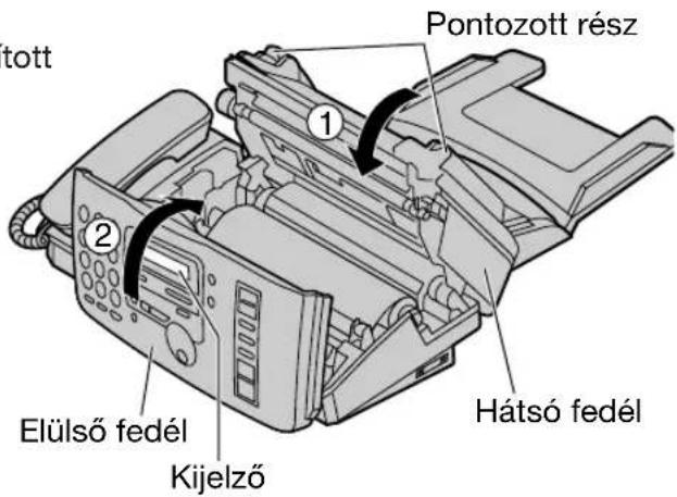tott Pontozott rész 1 2 Elülső fedél Kijelző Hátsó fedél
