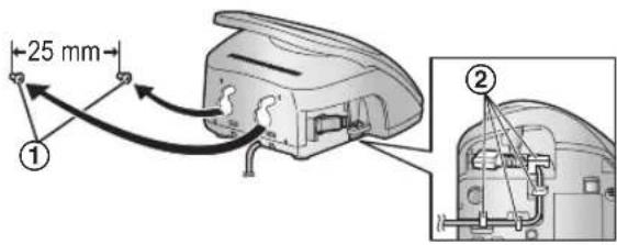 PANASONIC KX-FC962HG - A töltő falra szerelése - 1