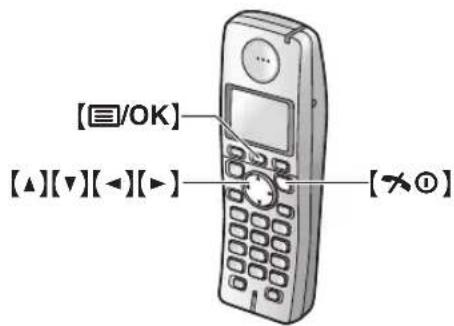 [☐/OK] [▲][▼][◄][►] [→①]