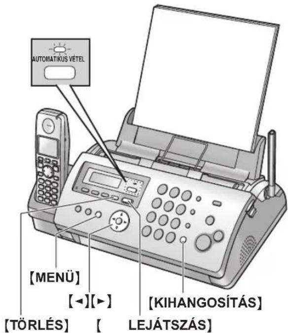 AUTOMATIKUS VÉTEL [MENÜ] [◀][▶] [KIHANGOSÍTÁS] [TÖRLÉS] [ LEJÁTSZÁS ]