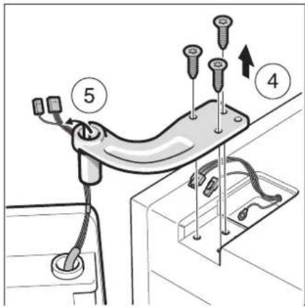 Diagram showing a mechanical device with labeled parts and directional arrows indicating movement or assembly.