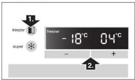 freezer super 1. freezer - 18°C 04°C - + 2.