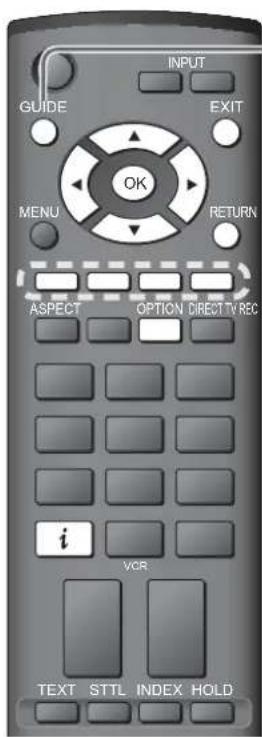 INPUT GUIDE EXIT MENU OK RETURN ASPECT OPTION DIRECT TV REC i VCR TEXT STTL INDEX HOLD