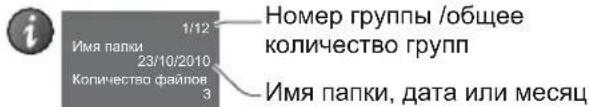 Имя папки 23/10/2010 Количество файлов 3 1/12 Номер группы /общее количество групп Имя папки, дата или месяц