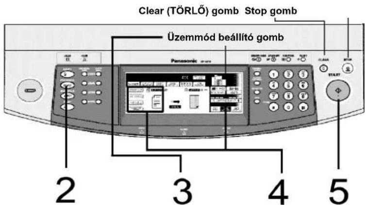 Clear (TÖRLŐ) gomb Stop gomb Üzemmód beállító gomb Panasonic 2 3 4 5