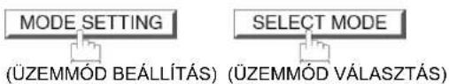 MODE SETTING (ÜZEMMÓD BEÁLLÍTÁS) SELECT MODE (ÜZEMMÓD VÁLASZTÁS)