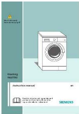 Warning washing mashing instruction manual SIEMENS