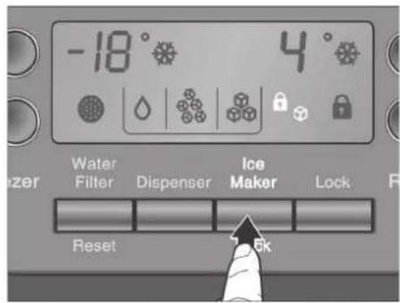-18° 4° Vízzűrő Adagoló Jégkészítő Zár Visszaállítás Zár