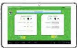 Scanned document page with green background and two labeled sections showing text blocks and icons