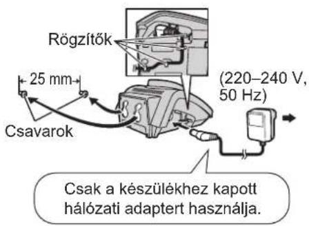 Rögzítők 25 mm Csavarok (220-240 V, 50 Hz) Csak a készülékhez kapott hálózati adaptert használja.