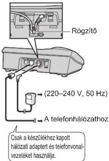 Rögzítő (220-240 V, 50 Hz) A telefonhálózathoz Csak a készülékhez kapott hálózati adaptert és telefonvonal- vezetéket használja.