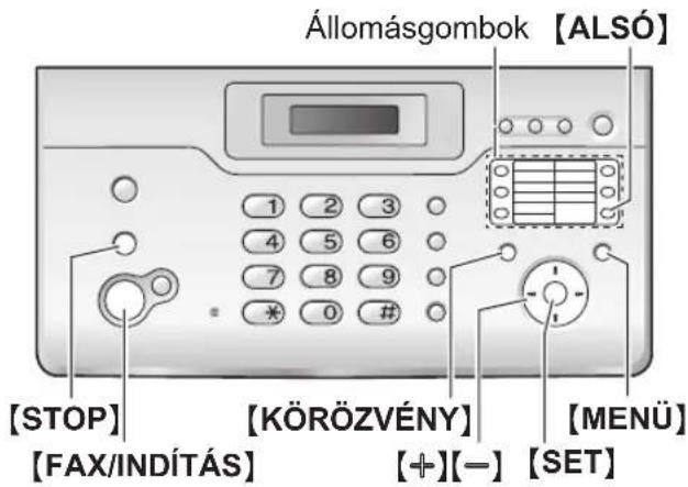 Állomásgombok [ALSÓ] 1 2 3 4 5 6 7 8 9 * 0 # [STOP] [KÖRÖZVÉNY] [MENÜ] [FAX/INDÍTÁS] [+][-] [SET]