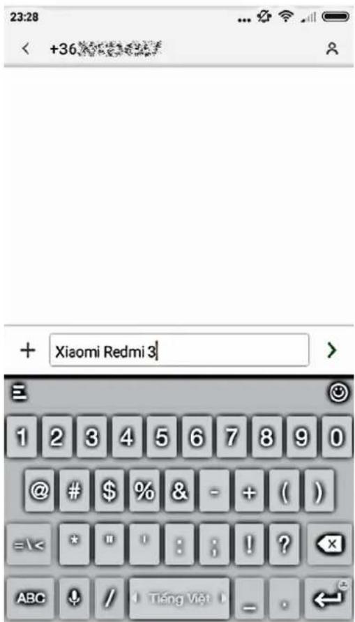 23:28 +36 + Xiaomi Redmi 3 1 2 3 4 5 6 7 8 9 0 @ # $ % & - + ( ) =< * " : ; ! ? ABC / Tiếng Việt -