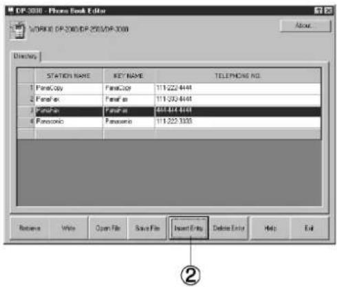 DP-3000 - Phone Book Editor WORKD: DP-2000/DP-2001/DP-3000 About... Directors STATION NAME KEY NAME TELEPHONE NO. PensilCity PensilCity 111.222.444 PensilEx PensilEx 111.392.444 PensilEx PensilEx 458.674.444 Panasonic Panasonic 111.222.333 ②