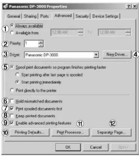 PANASONIC DP-150P - Advanced (Speciális) fül - 1