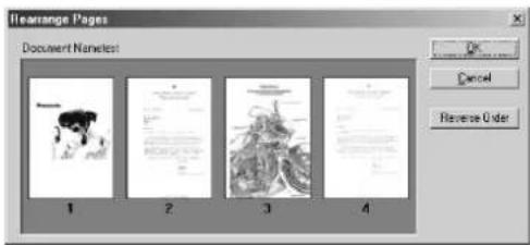Hearrange Pages Document NameList 1 2 3 4 OK Cancel Reverse Order