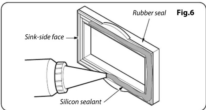 Rubber seal Fig.6 Sink-side face Silicon sealant