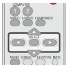COMPUTER 1 2 VIDEO S-VIDEO COMPONENT SELECT MENU SCREEN KEYSTONE INFO,