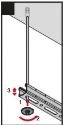 Diagram showing a mechanical assembly with numbered components and directional arrows indicating motion or force