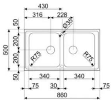 430 316 228 Ø35 50 200 500 200 R75 R75 50 340 340 75 30 75 860