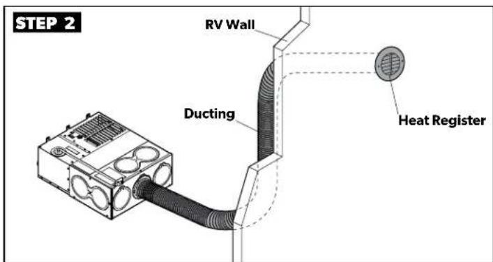 STEP 2 RV Wall Ducting Heat Register