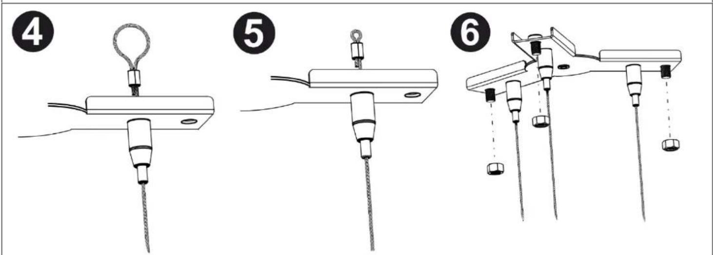 Diagram showing three steps of a mechanical device with labeled parts and connection points