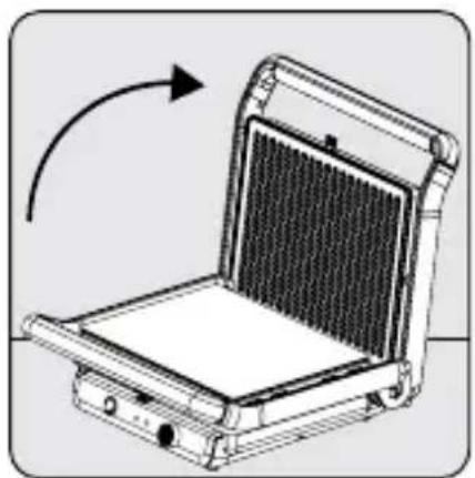 Diagram of a device with a grid-patterned panel and an arrow indicating rotation (no text or symbols)