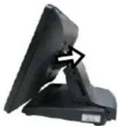 Close-up of a black electronic device with a triangular handle and a small display (no visible text or symbols)