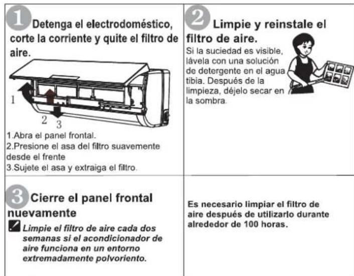 HISENSE AU182CB - ♦ Mantenimiento del filtro de aire - 1