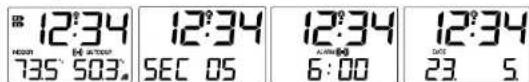 LA CROSSE TECHNOLOGY WT-5210U-IT - TOGGLE BETWEEN THE DISPLAY OF TEMPERATURES, SECONDS, PRESET ALARM TIME AND CALENDAR - 1