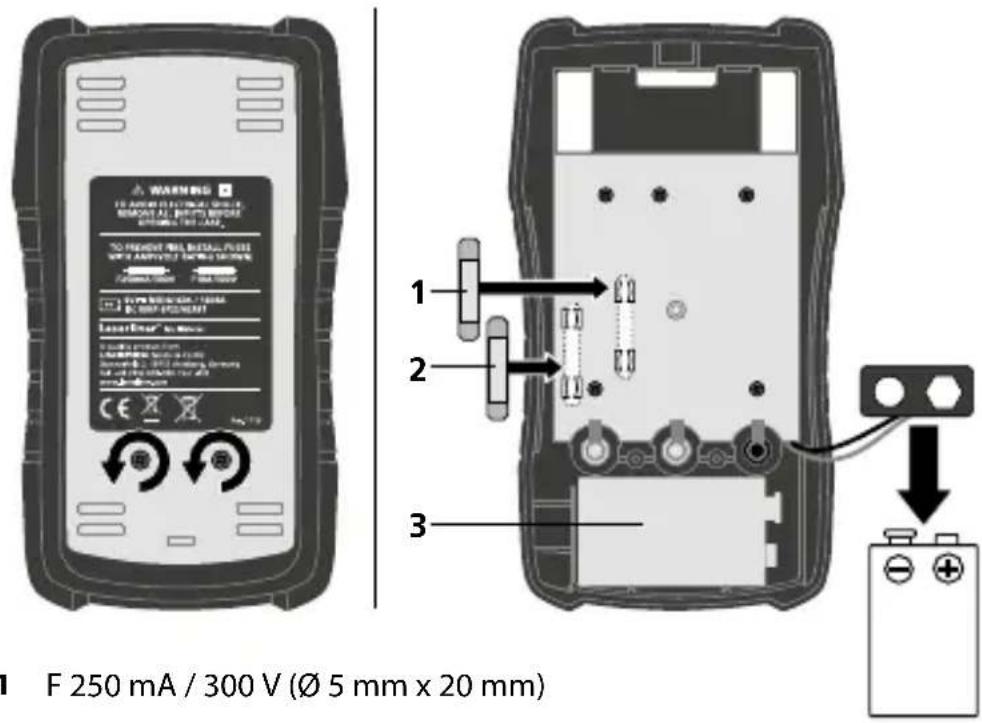 Laserliner CAT III 300 V - 1ντικατάσταση της μπαταρίας / των ασφαλειών - 1