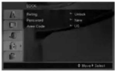 LOCK Rating Password Area Code Unlock Never US Move Select