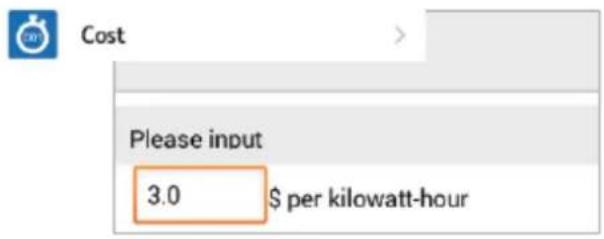 Cost Please input 3.0 $ per kilowatt-hour