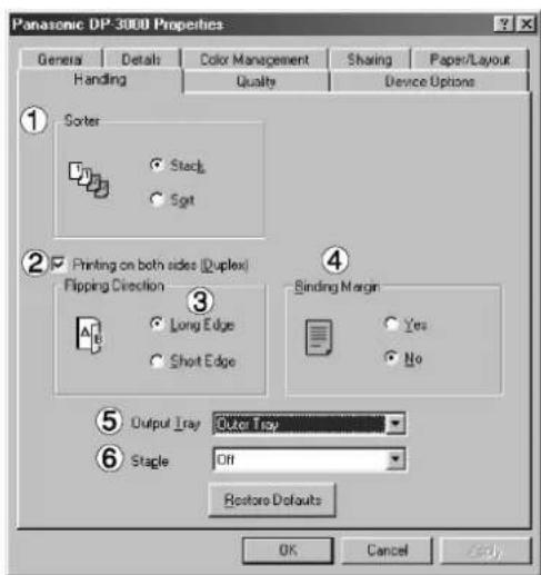 PANASONIC DP-135FP - Handling (Kezelés) fül - 1