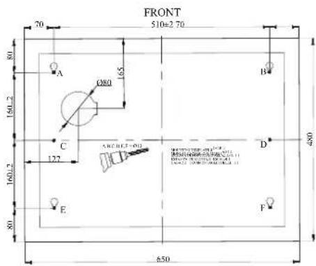 FRONT 510=2 70 70 80 160.2 122 160.2 80 850 A C B D E F
