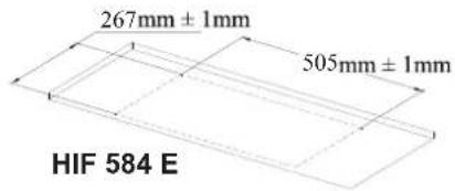 267mm ± 1mm 505mm ± 1mm HIF 584 E