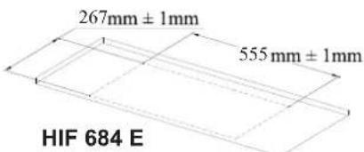 267mm ± 1mm 555 mm ± 1mm HIF 684 E