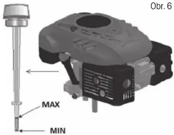Fieldmann FZK 6015-B - Kultivátor se dodává bez motorového oleje. Před prvním startem nalijte motorový olej SAE30 nebo 15W-40 (cca 600 ml) dle následujících pokynů. - 1