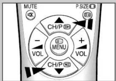 MUTE P.SIZE CH/P E1 VOL E1 MENU + VOL CH/P E1