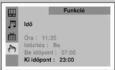 Funkció Idő Óra : 11:35 Időzítés : Be Be időpont : 07:00 Ki időpont : 23:00