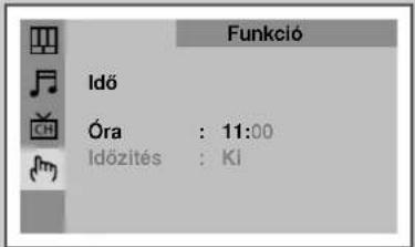Funkció Idő Óra : 11:00 Időzítés : Kí