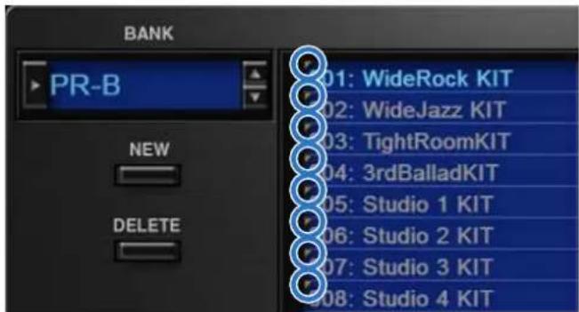 ROLAND SRX STUDIO - [BANK] ボタンをクリックします。 - 3