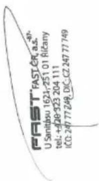 FAST FAST ČR, a.s.87- U Sanitásu 1621, 251 01 Ričany tel: +120 323 204 111 ICO: 247 77 249, DIC.CZ 247 77 749
