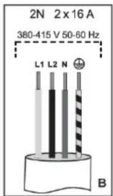 2N 2 x 16 A 380-415 V 50-60 Hz L1 L2 N B