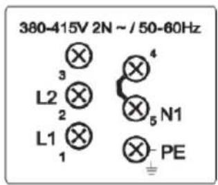 380-415V 2N ~ / 50-60Hz L2 L1 3 2 1 4 5 N1 PE